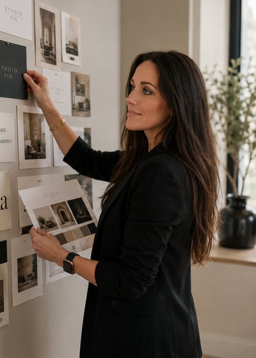 Lisa Skipton pinning a moodboard